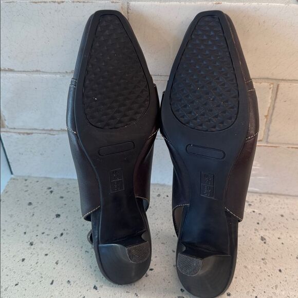 Aerosoles Y2K Brown Leather Slingback Heels Buckle details Women’s Size 7.5 GUC - Picture 8 of 12